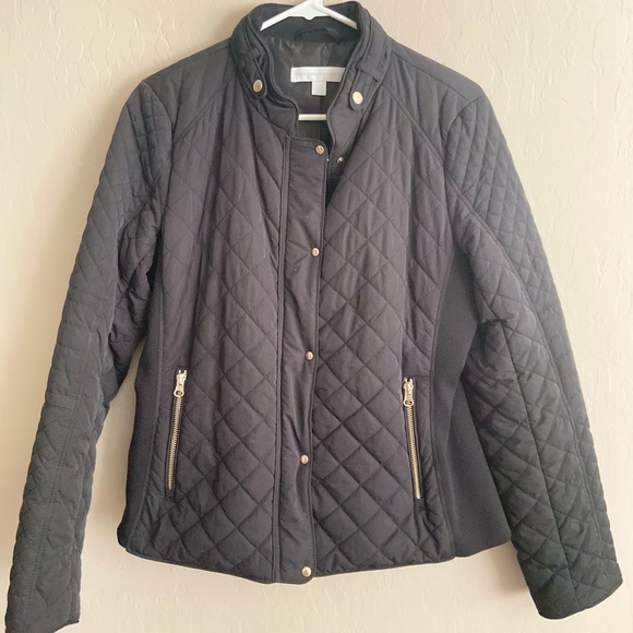 New York & Company Jackets & Blazers - New York & company black with gold trim slight puff jacket EUC